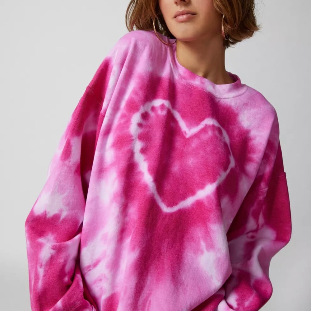 Urban outfitters pink heart crewneck